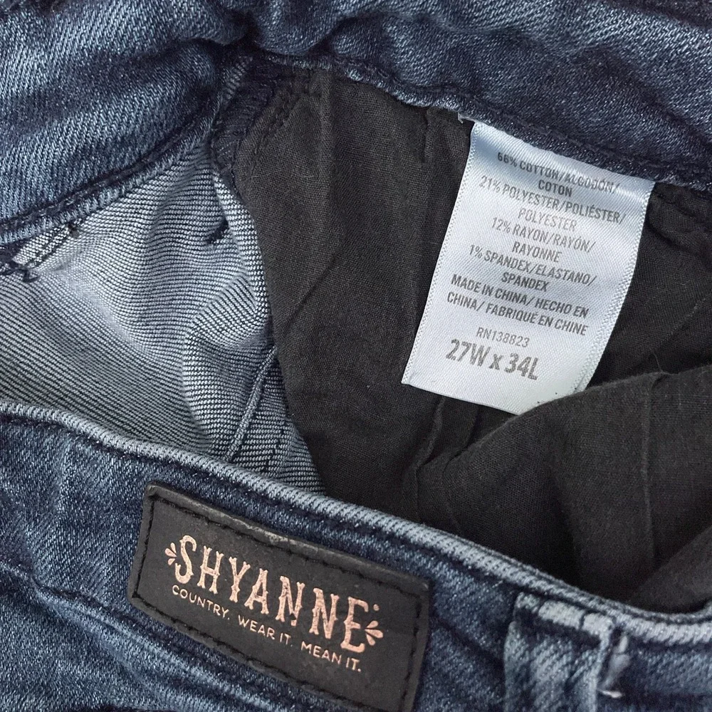 Shyanne Jeans Womens 27 Dark Blue Flare‎ High Rise Western Bell Bottom Cowgirl